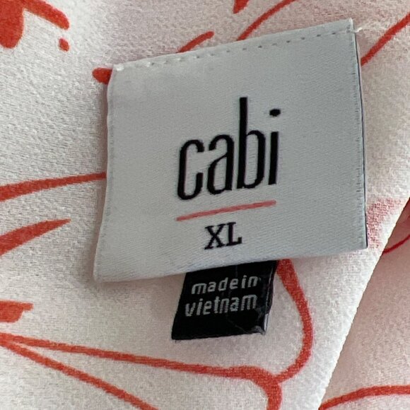 CABI Stencil Top White/Red Floral Sz XL #6325 EUC - Picture 5 of 6